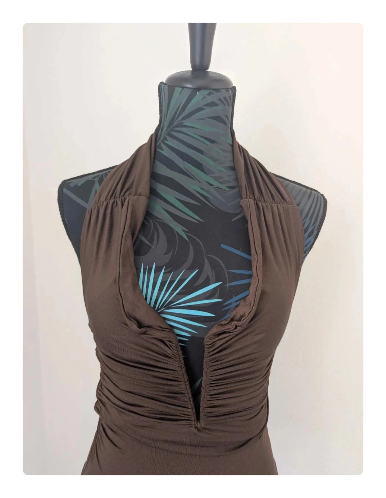 Body Marrón Froncé Col Halterneck Zara - Talla S - Nuevo con etiqueta – photo 4